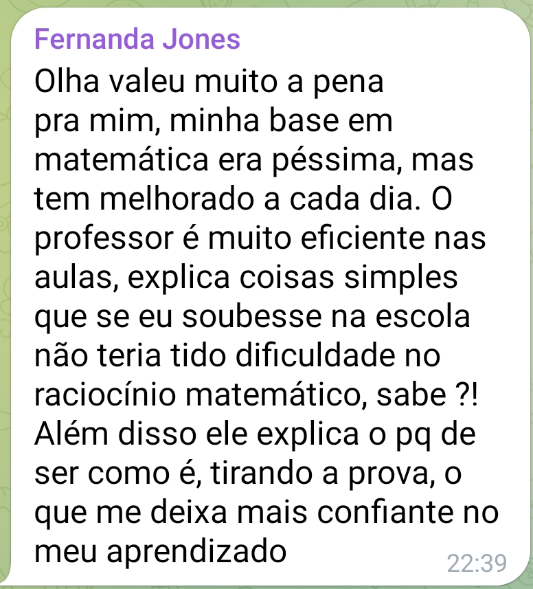 Print de depoimento da aluna Fernanda Jones